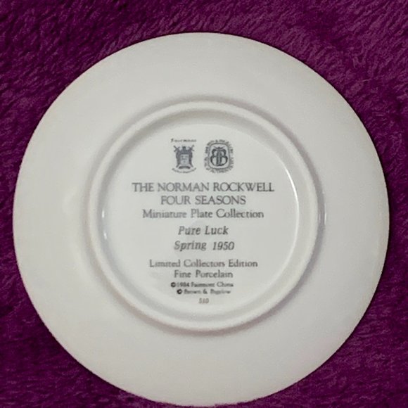 510 Pure Luck - Norman Rockwell Four Seasons Miniature Plate Collection - Picture 2 of 5